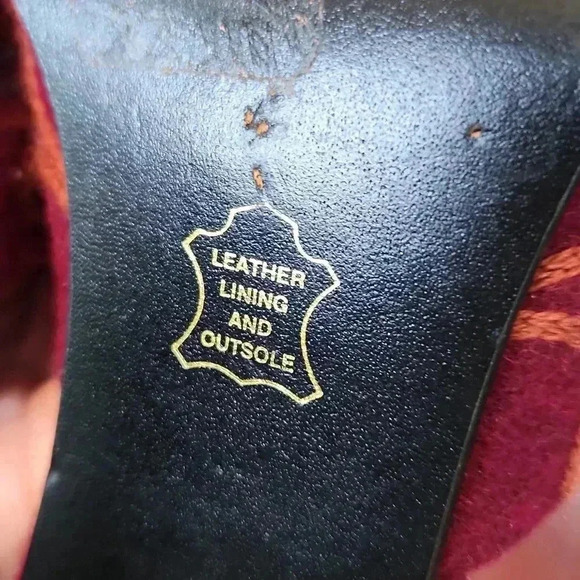 IMPO Embroidered Floral Wool Slides Heels BOHO sz 6.5 - Picture 9 of 12